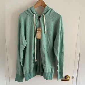 NWT Muji light green zipped hoodie sz XL